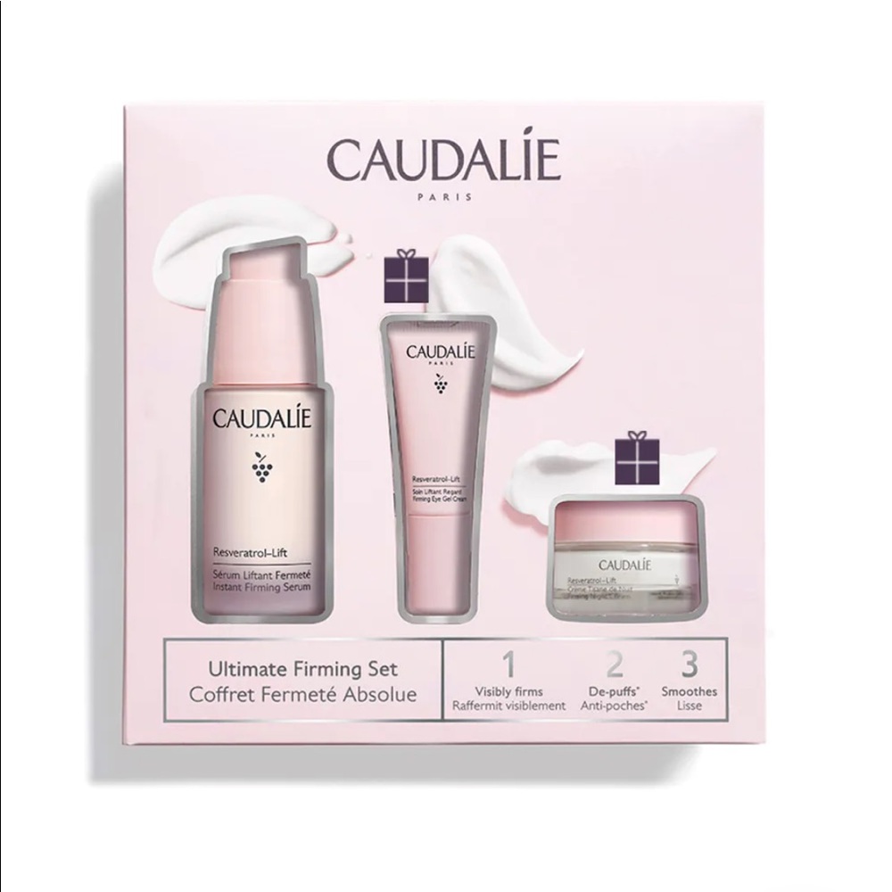 Caudalie Resveratrol lift serum, eye gel cream & firming night cream